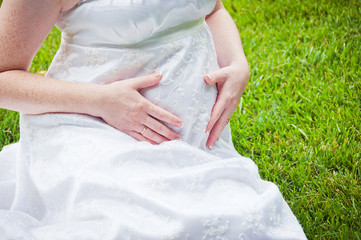 Beautiful pregnant bride