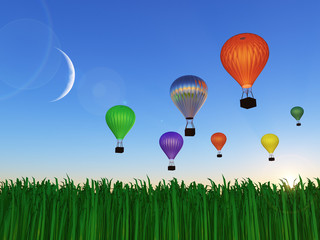 Naklejka premium Hot Air Balloon