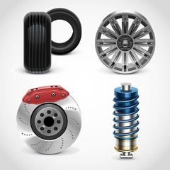 car parts vector icons set 1