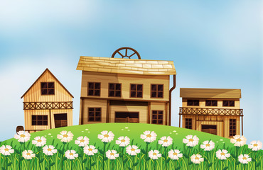 Different styles of wooden houses