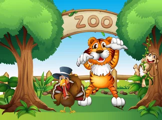 Abwaschbare Fototapete Zoo Verschiedene Tierarten