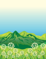 Fototapeta premium A beautiful landscape and a mountain