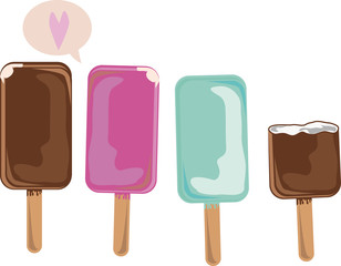 cartoon cute ice cream  illustration