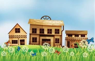 Washable wall murals Wild West Wooden houses