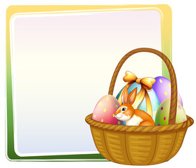 A basket of Easter egg with a bunny