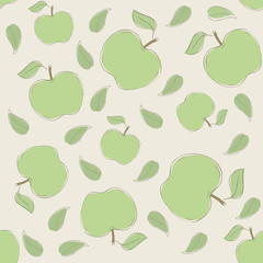 Seamless apples pattern - light colors