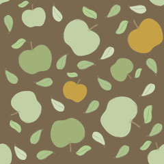 Seamless apples background, retro colors