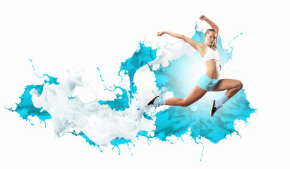 Obraz premium Image of sport woman jumping