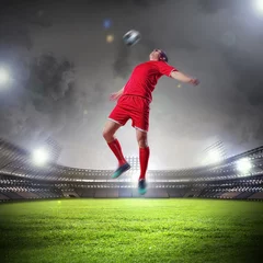 Poster Foot joueur de football frappant le ballon