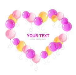 Vector heart ballons and text