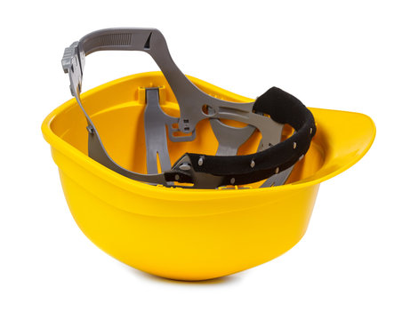yellow hard hat upside down