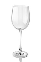 empty wine glass isolated