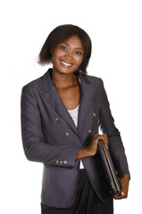 Afrikanische Geschäftsfrau mit Notebook