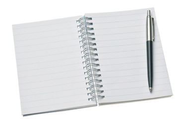 Blank note paper with pen