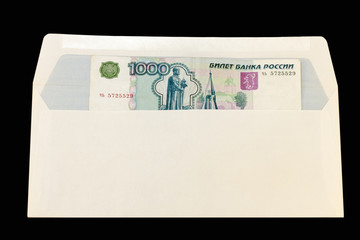 money of Russia in paper envelop