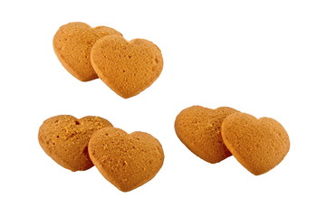 a Image of tasty cookies in the shape of hearts