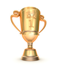 Golden trophy cup