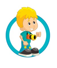 The illustration of the kids - smiling faces