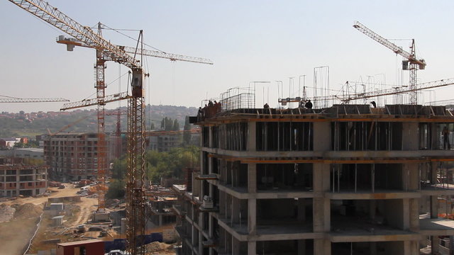 Construction site, building of apartments