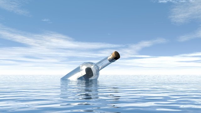Help bottle and leaving boat - 3D render