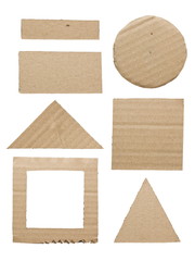 Geometry cut cardboard isolated on white
