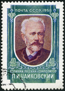 USSR - 1958: shows Pyotr Ilyich Tchaikovsky (1840-1893)