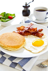 Pancake with Bacon and fried egg