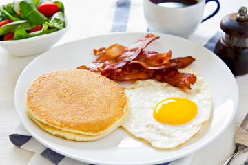 Pancake with Bacon and fried egg