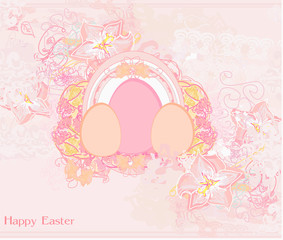 Easter Egg On floral Background