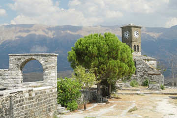 Fototapeta na wymiar Albania, Citadel of Gjirokaster, Clock Tower