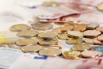 Nahaufnahme von Eurogeld  - Close-up of Euro money