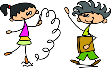 Набор из каракуля детей