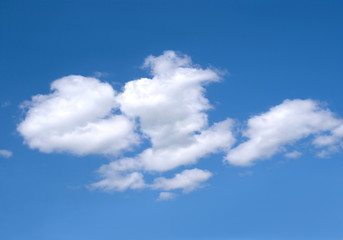 Naklejka na ściany i meble Landscape with white clouds on blue sky as background