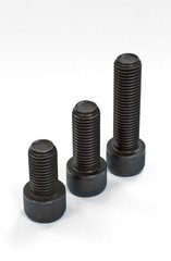 Hexagonal screws isolated on a white background in the industry