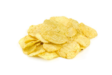 Grooved potato chips