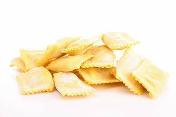 isolated raw ravioli
