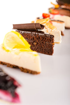 Slice of cake selection delicious tart choice
