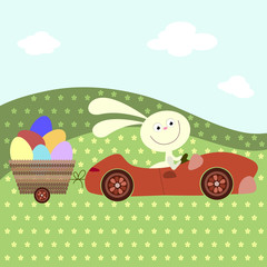 Fototapeta premium Easter card with a rabbit