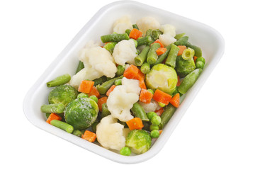 Fresh vegetables in a plastic container