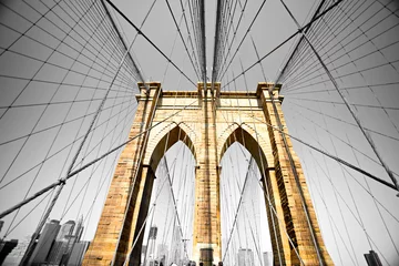 Selbstklebende Fototapeten Die Brooklyn-Brücke, New York City. VEREINIGTE STAATEN VON AMERIKA. © Luciano Mortula-LGM
