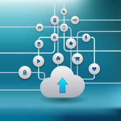 cloud computing concept with icons