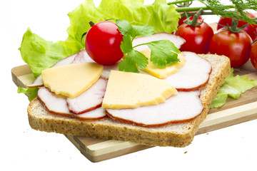 Fototapeta na wymiar Sandwich with ham