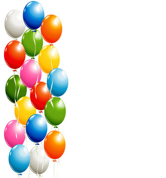 Flying balloons background