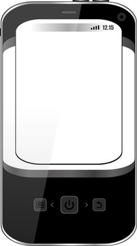 Realistic mobile phone with blank screen isolated