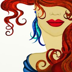viso di donna con capelli rossi