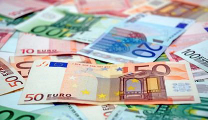 Obraz na płótnie Canvas Euro banknotes as a background