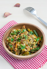 Quinoa and vegetables stir-fry