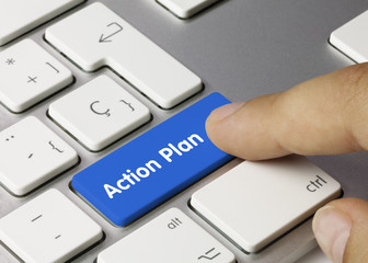 Action Plan keyboard key. Finger