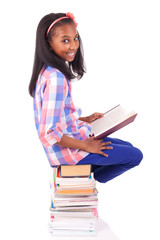 young african Student isolated on white background