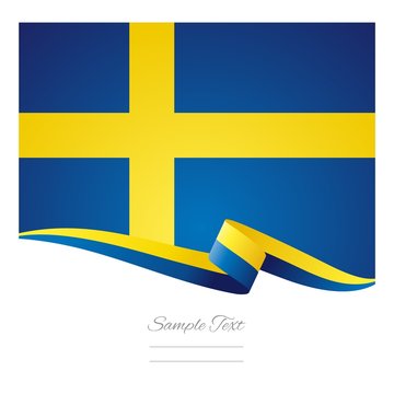 Swedish flag ribbon background vector